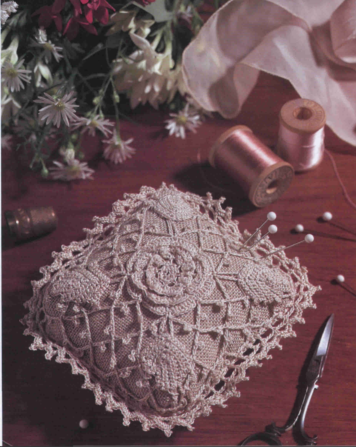 A Delicate Irish Crocheted Pincushion Image