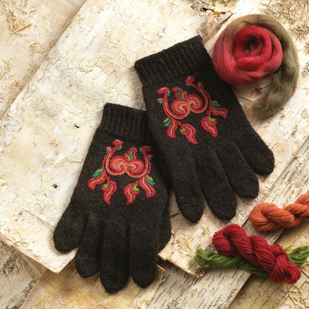 Spice Up a Basic Knitted Hand Covering with Norwegian Embroidery ...
