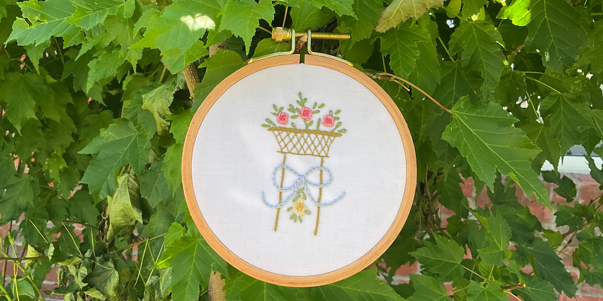 A Rosy Summer Ornament in Biedermaier Embroidery Image