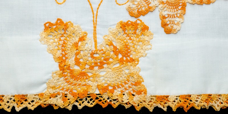 marietti Butterflies-Pillowcase+handkerchief