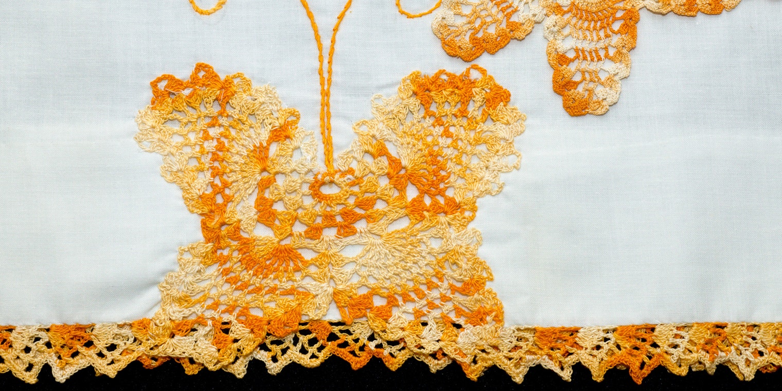 marietti Butterflies-Pillowcase+handkerchief