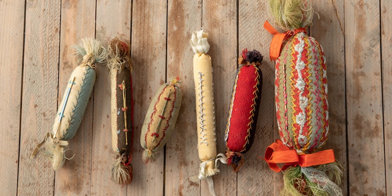 Stitch up a holder for your bodkins with this subscriber-exclusive pattern. Bodkin holders from Dawn’s collection. Photo by Matt Graves