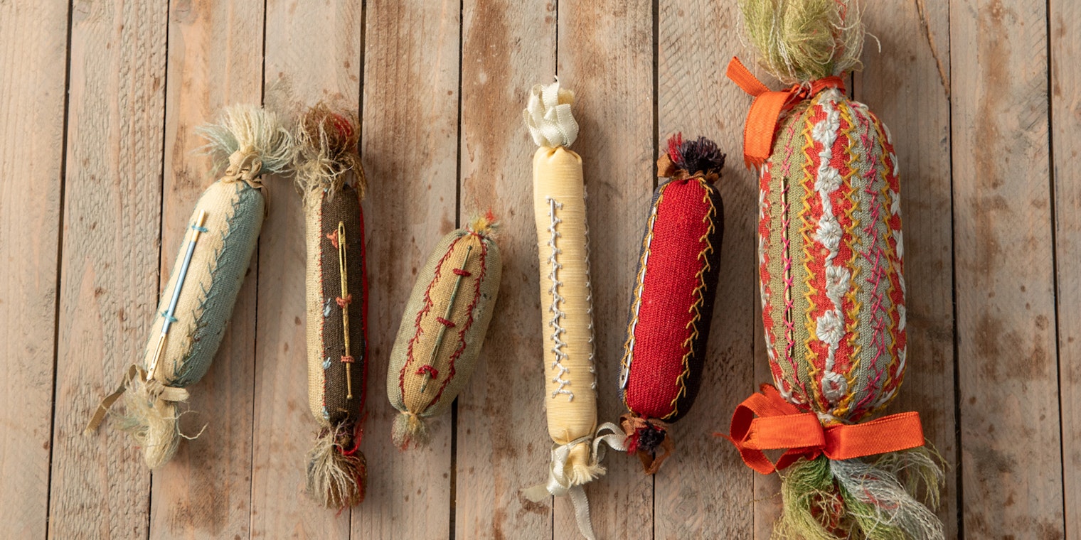 Stitch up a holder for your bodkins with this subscriber-exclusive pattern. Bodkin holders from Dawn’s collection. Photo by Matt Graves