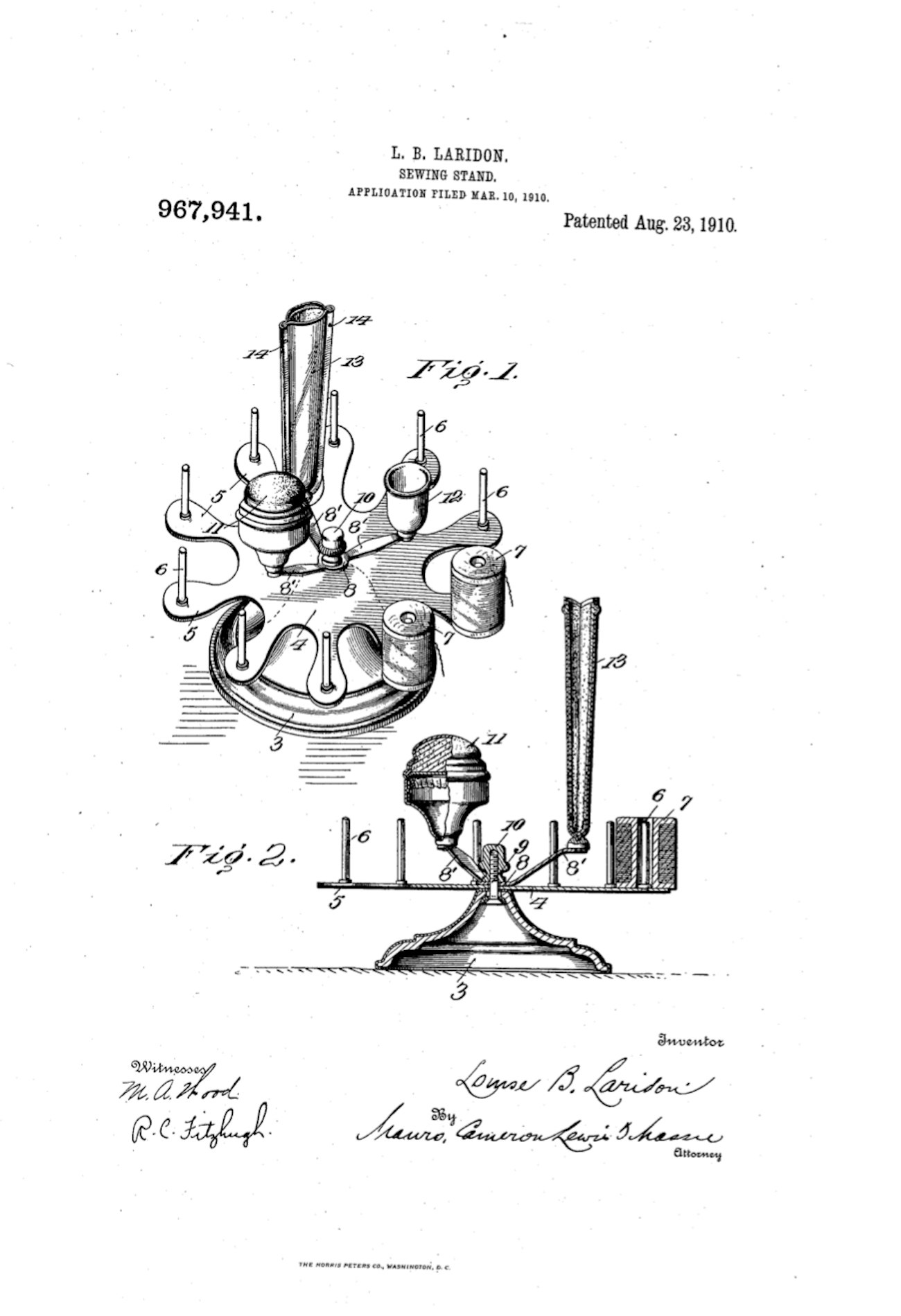 Patent drawing of Louise all in one caddy