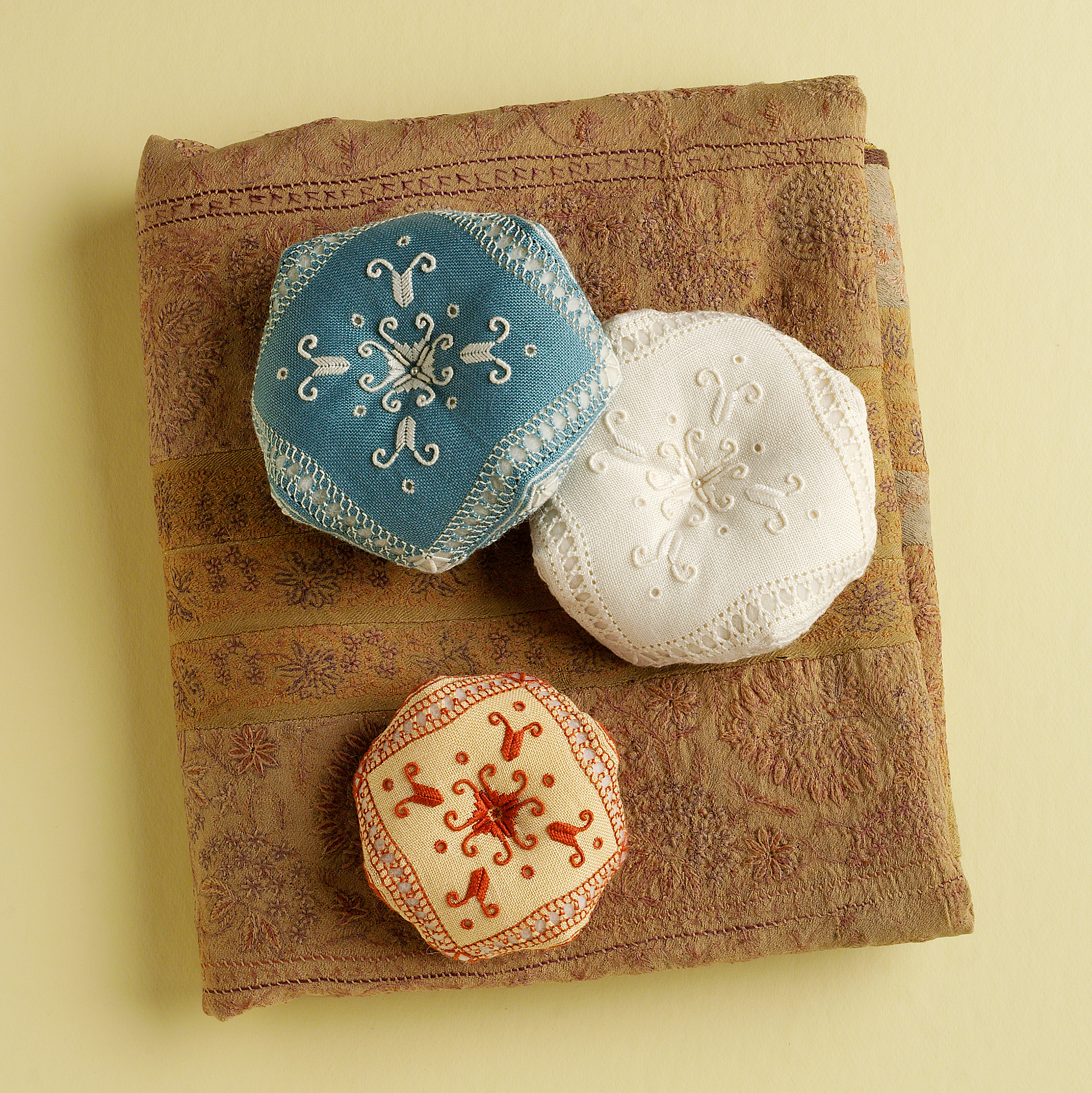 A Punto Antico Biscornu Pincushion to Stitch Image