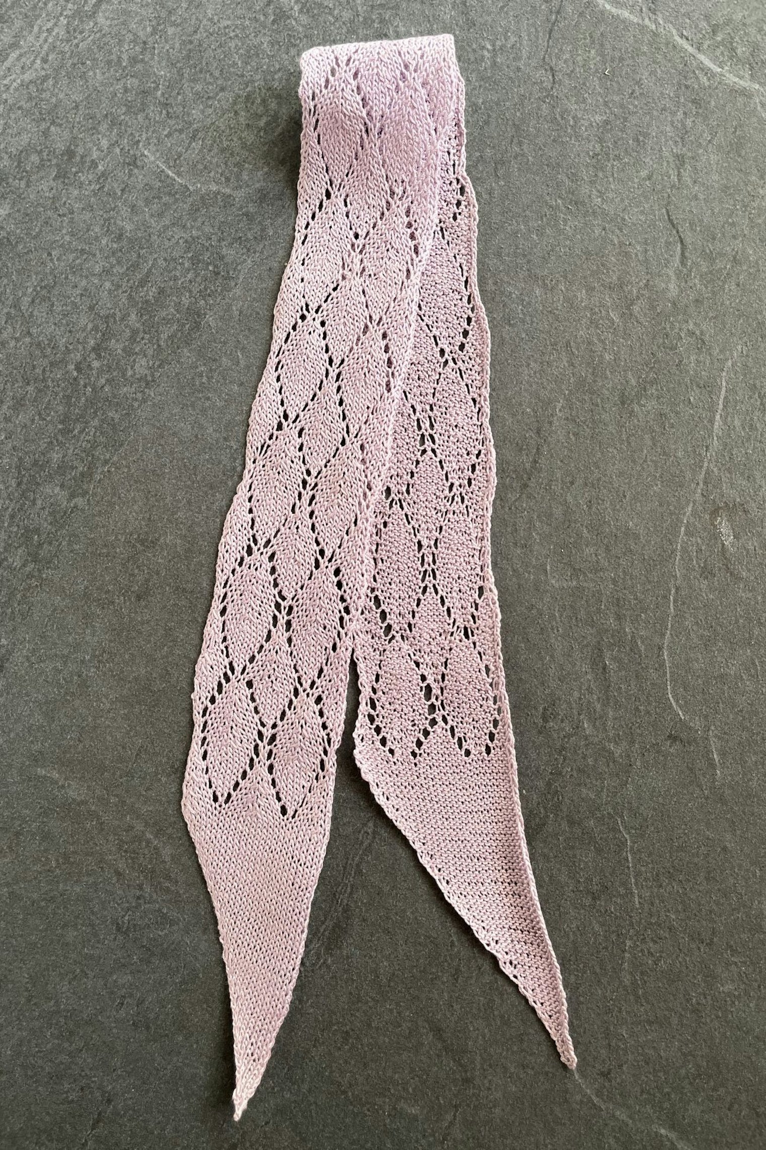 Tapered ties transform a simple lace pattern into a useful headband.