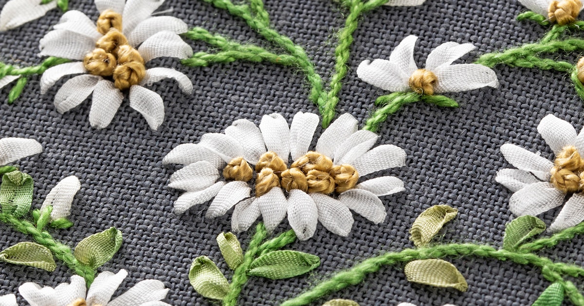 ribbon embroidery designs on dresses Easy Ribbon Embroidery