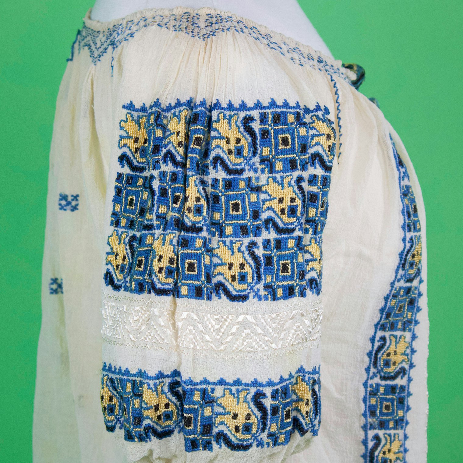 Sleeve details of Phoebe's Romanian blouse.