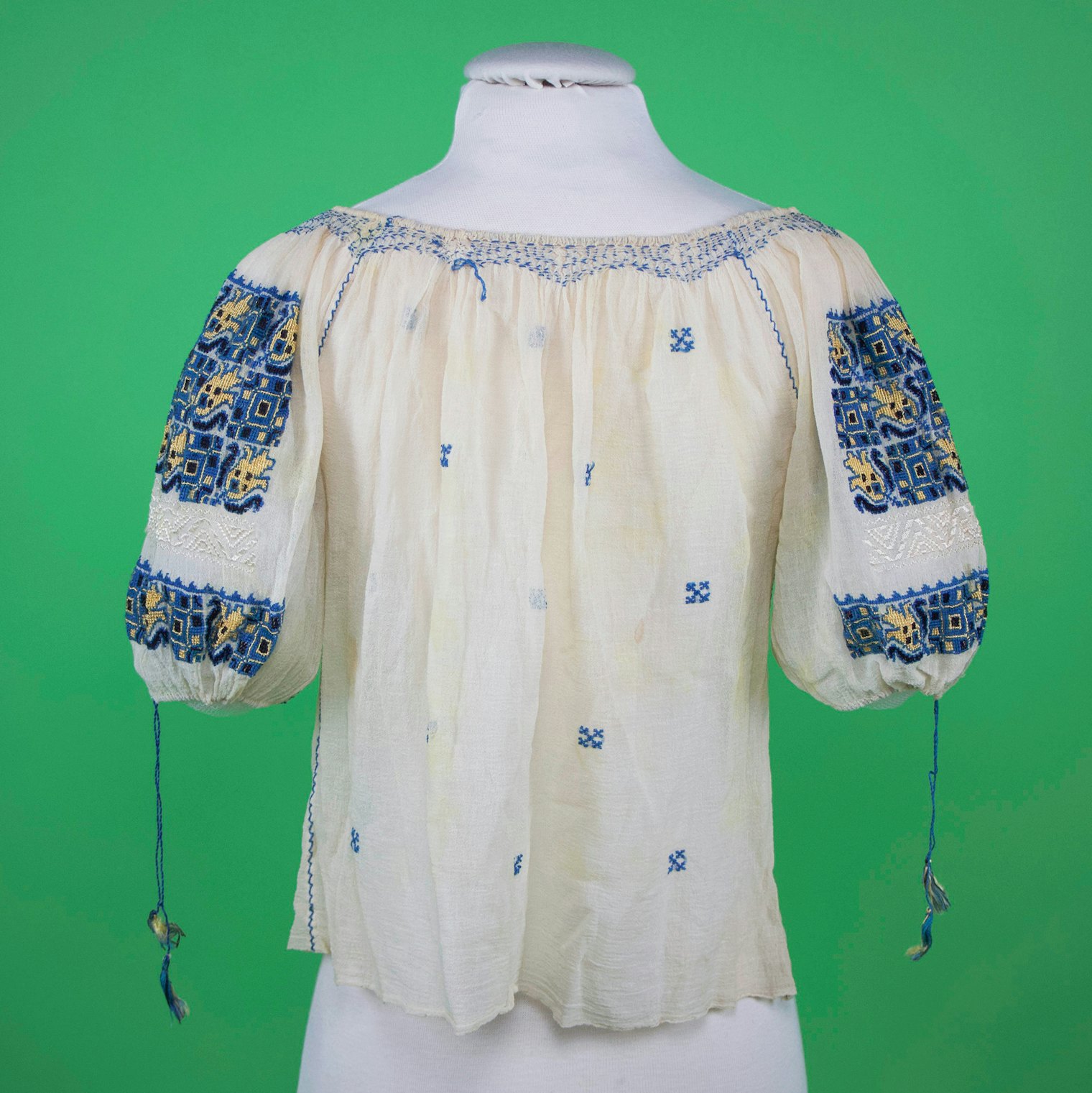 The back of Phoebe's Romanian blouse.