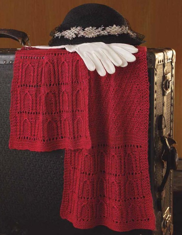 A Scarf from a Twist of Crimson Silk to Knit Pattern Download Image