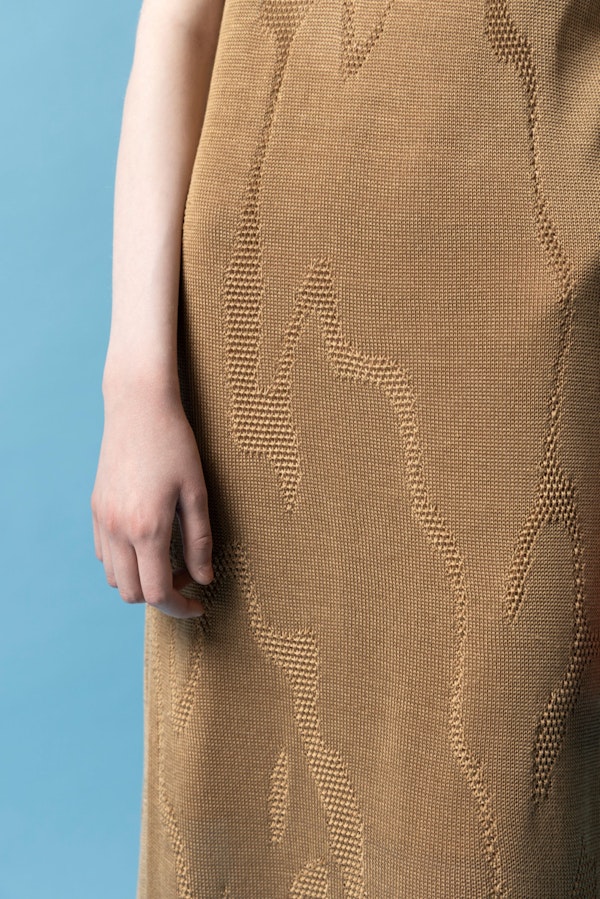 Detail of one of the knitted dresses