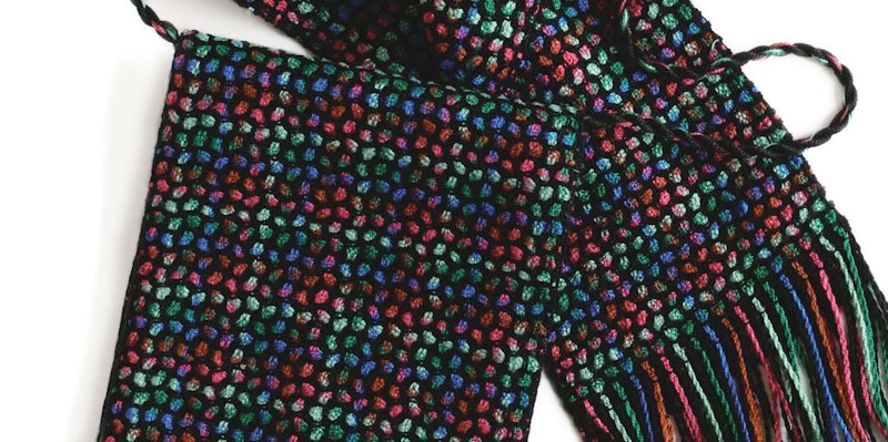 Patricia Spencer's evening bag and matching scarf design