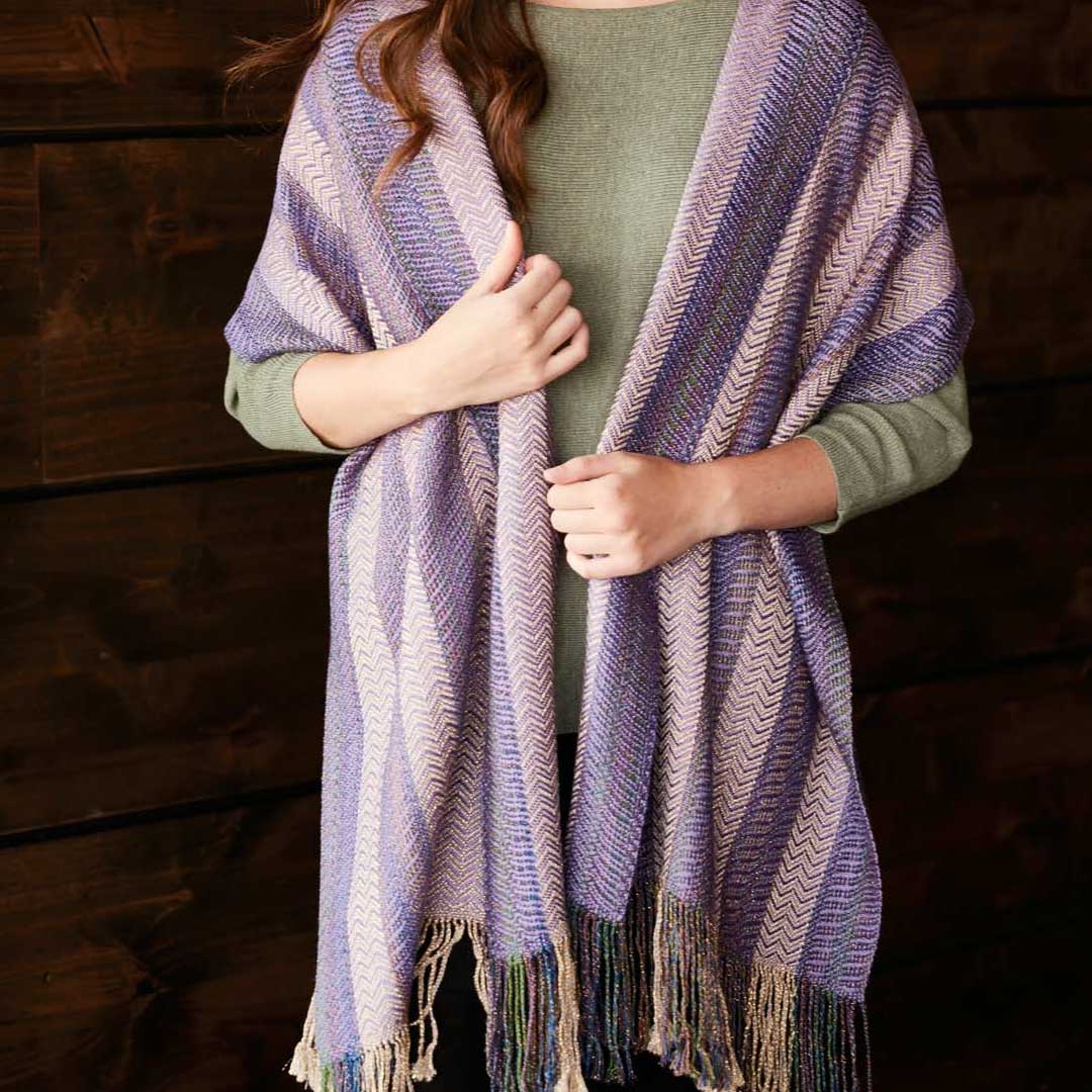 Fusion Sparkle Shawl by Nancy Dunlap from Handwoven January/February 2019