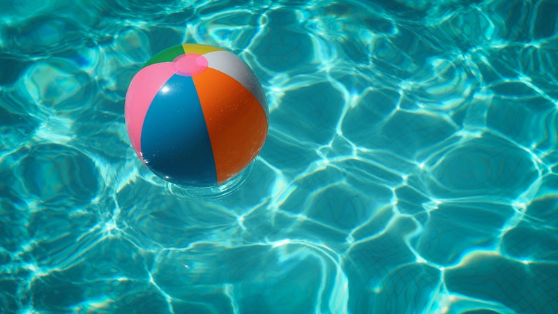 Summer pool with beach ball header