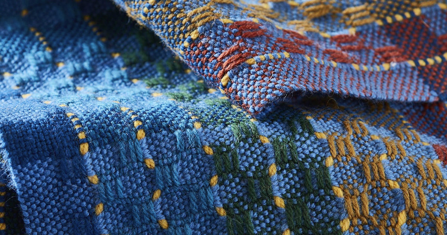 Anu Bhatia’s beautiful scarf from the Easy Weaving with Little Looms 2019 issue glows with color.