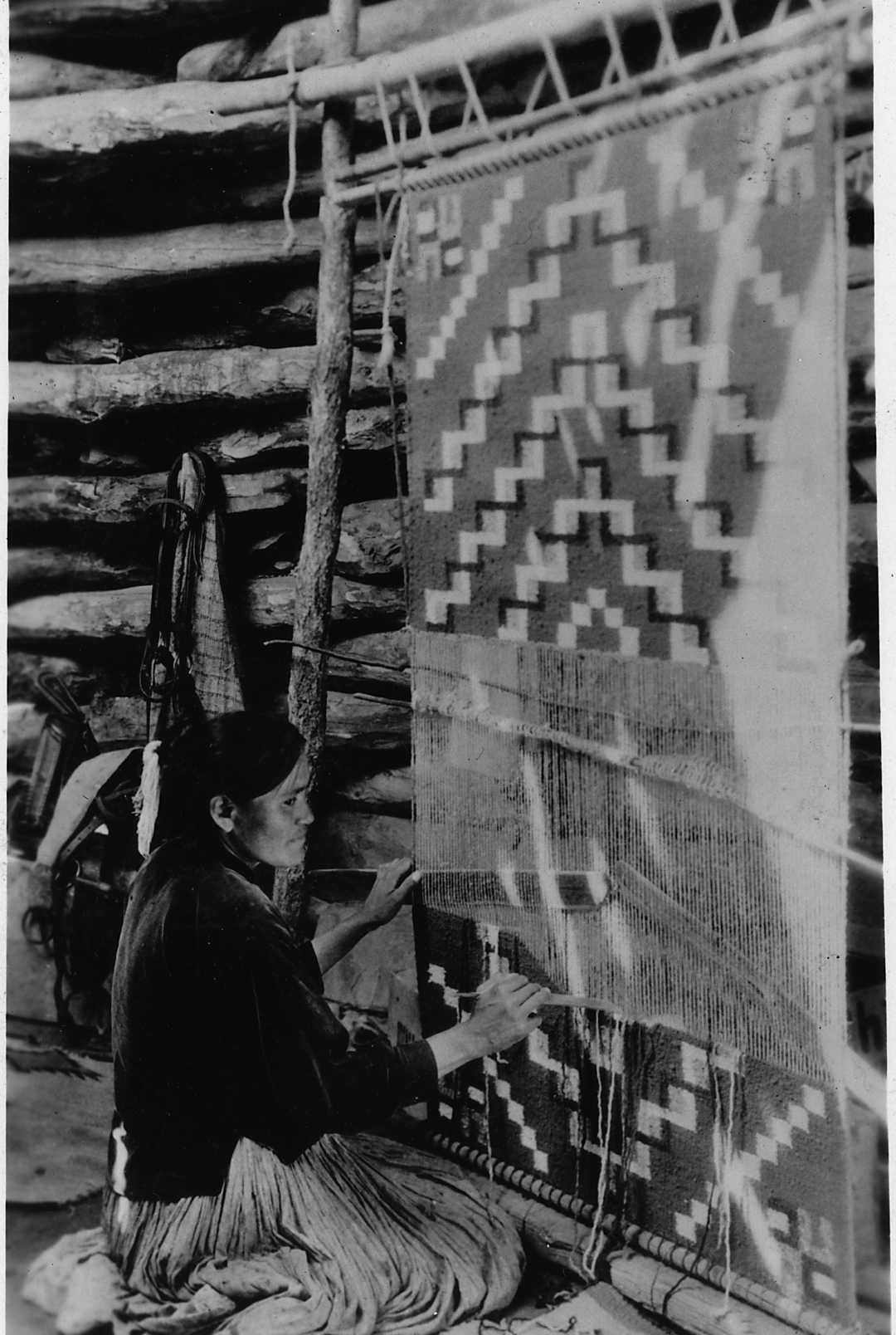 Navajo weaver at the loom