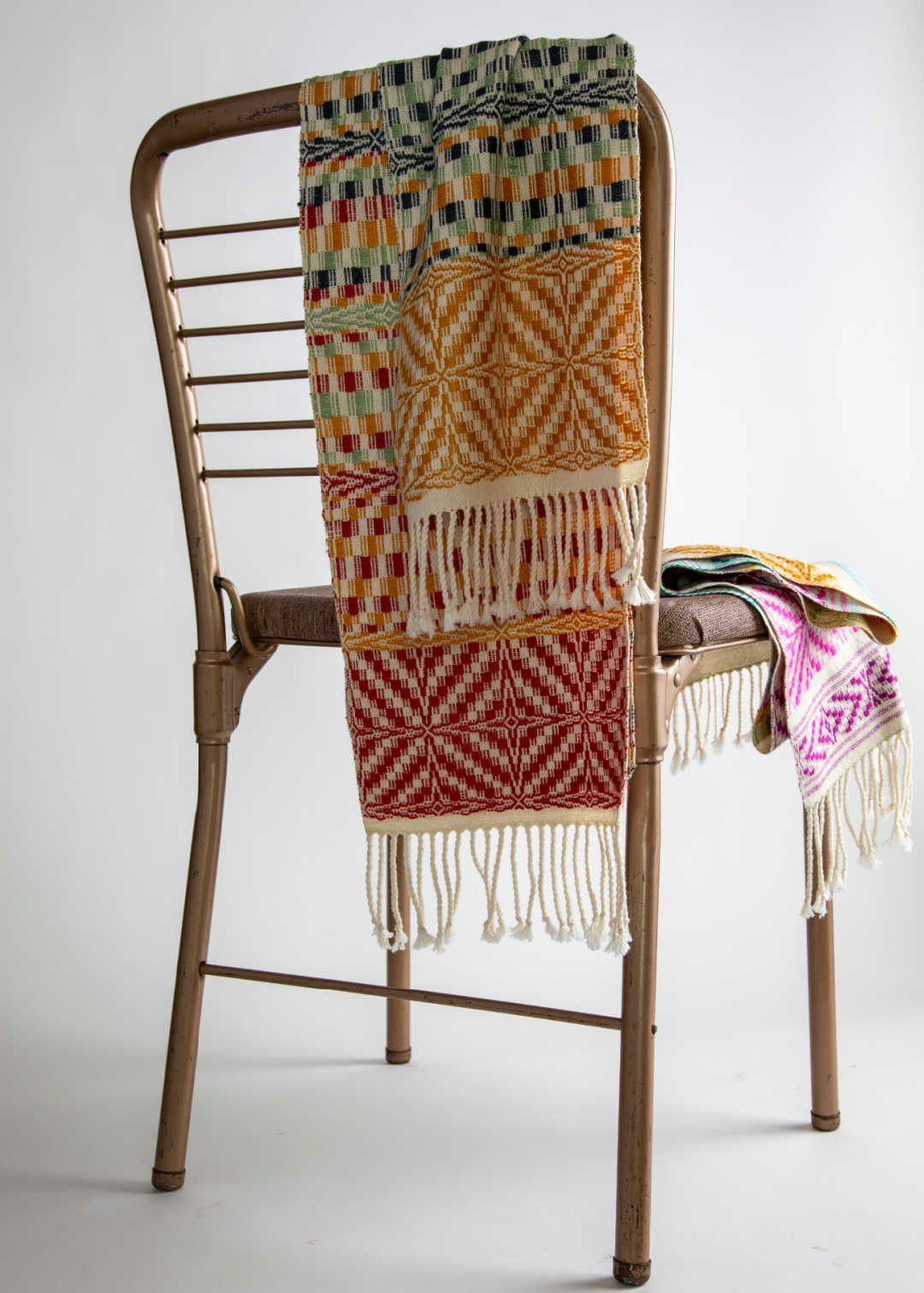 Overshot redux scarf on chair