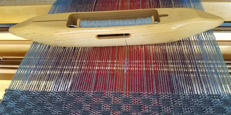 Rainbow Scarf on the Loom