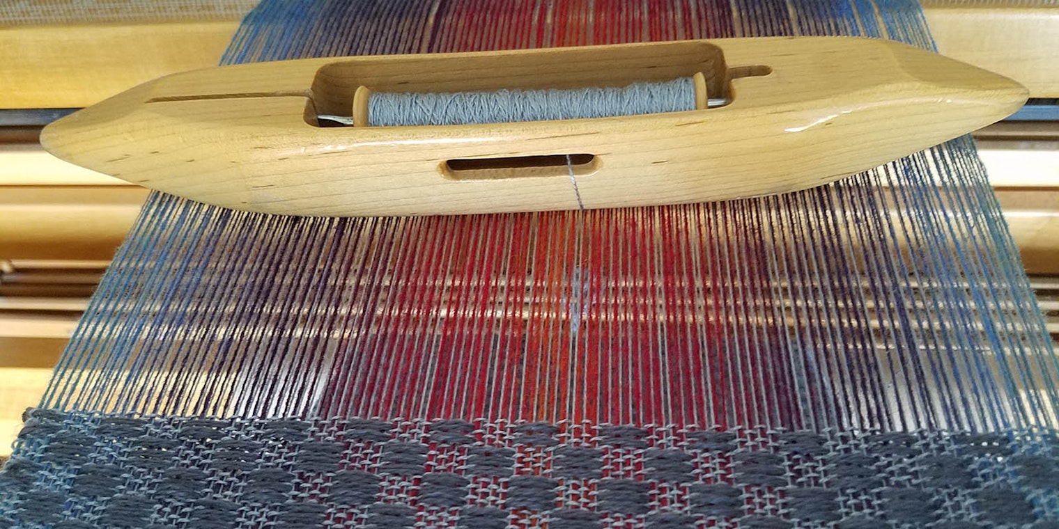 Rainbow Scarf on the Loom