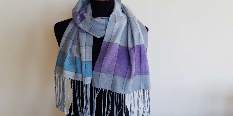 Grey Scale Cotton Scarf  Photo by Susan E. Horton