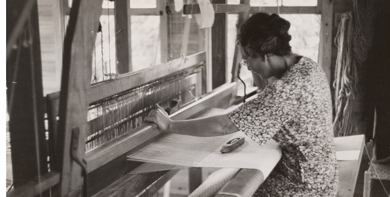 Woman weaving