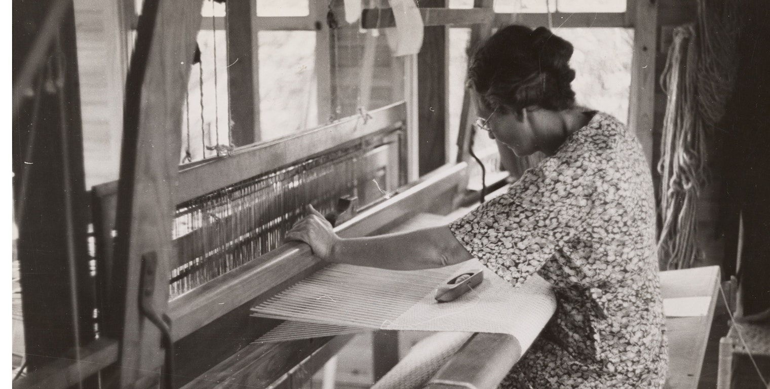 Woman weaving
