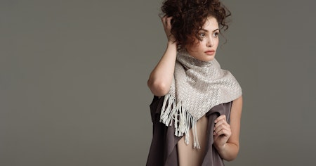 小物 GroundY DOBBY WOOL TWO-TONE COLOR STOLE GroundY】DOBBY WOOL