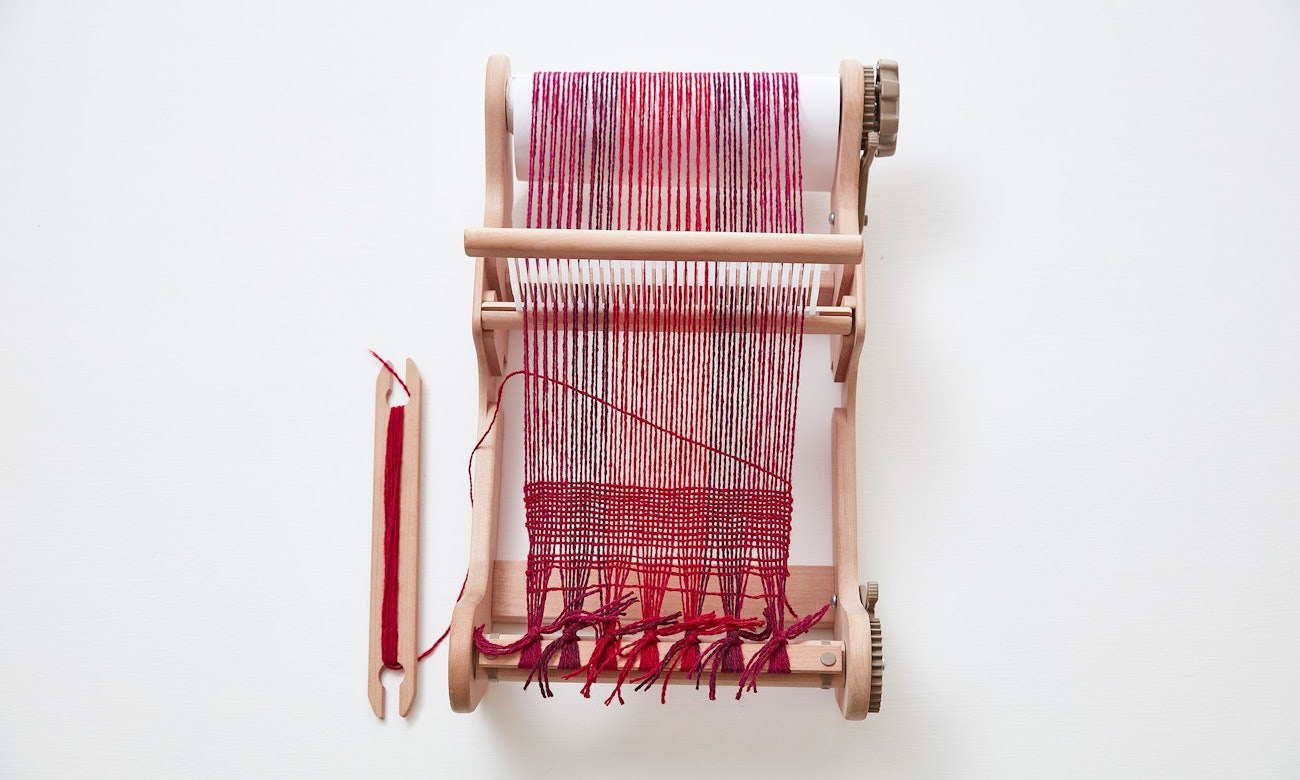 An example of a rigid-heddle weaving loom. Photo by George Boe