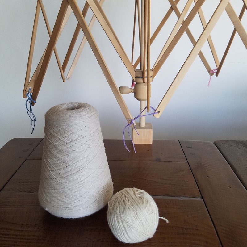 White merino and cashmere ready to skein for dyeing. Photo by Susan E. Horton