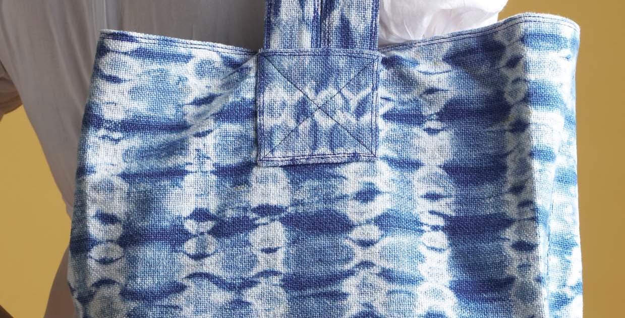 Weave shibori and then construct this charming sling-style backpack. Photo by Joe Coca