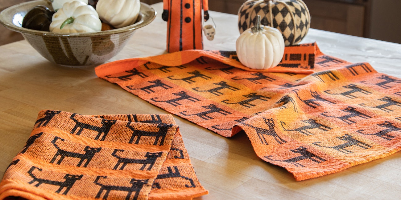 Sherrie designed and wove two versions of her towels. You can mix and match. Photo by Matt Graves