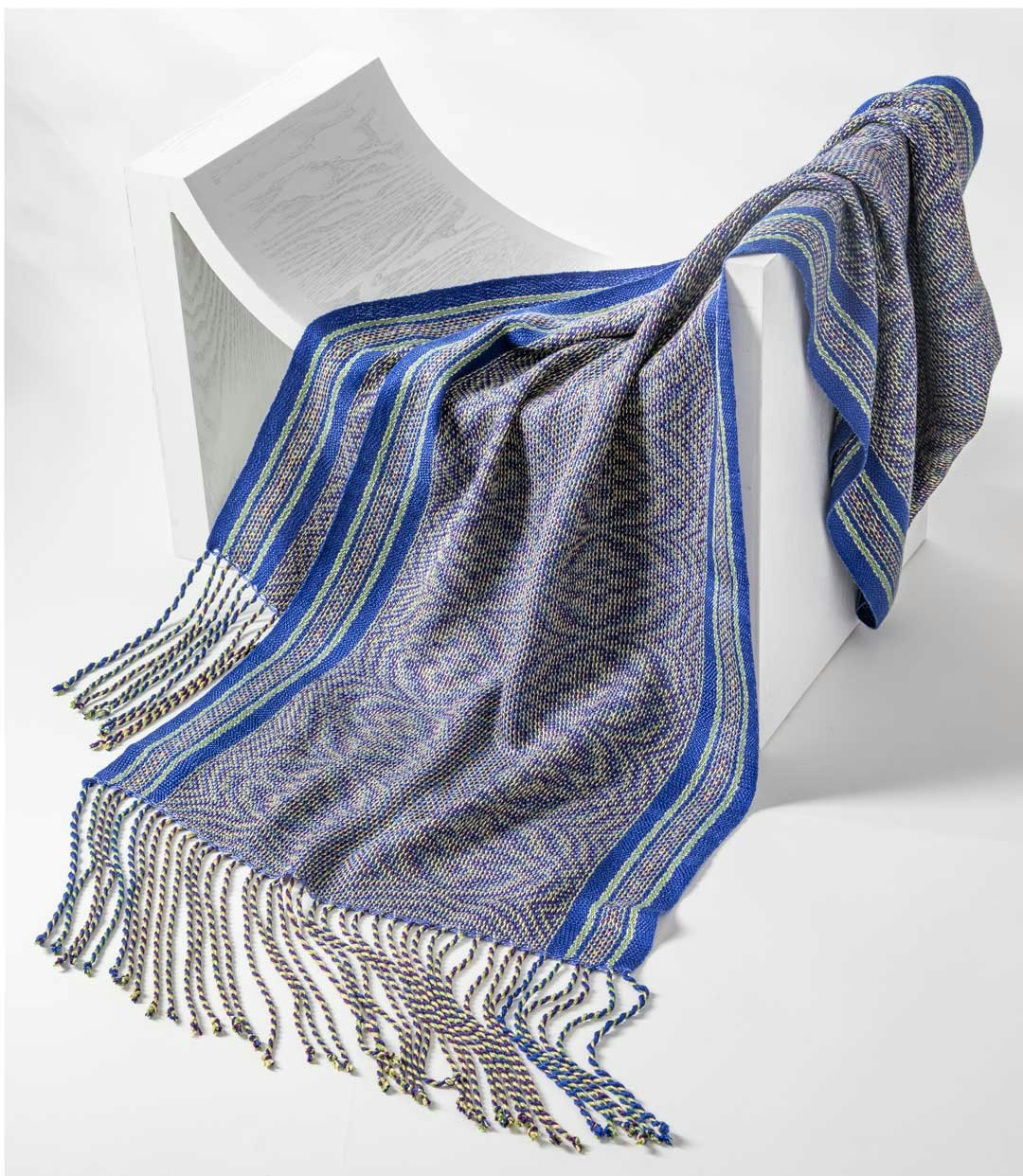Merriel Miller’s four-shaft Dreaming of Butterflies Wrap, in echo weave.