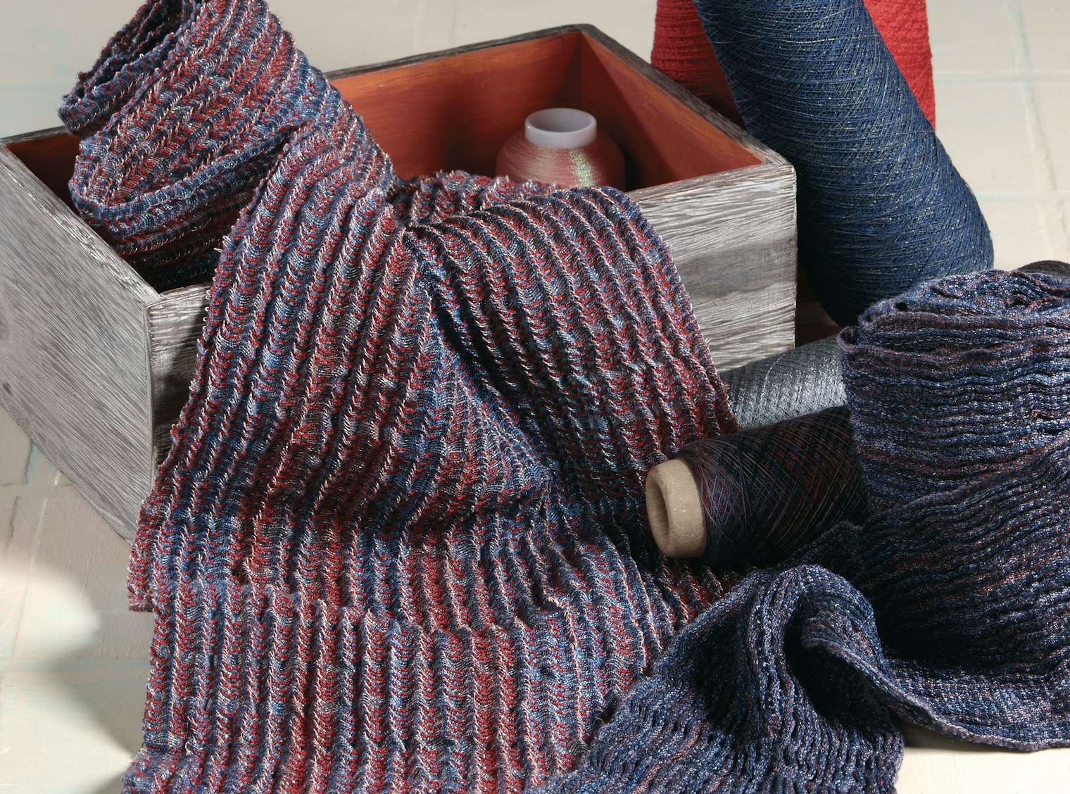 In weaving, tension" is a good word, especially when you are using active or elastic yarns as seen in the project Pleats Galore by Giovanna Imeria (Handwoven Sept/Oct 2010). Photo by Joe Coca