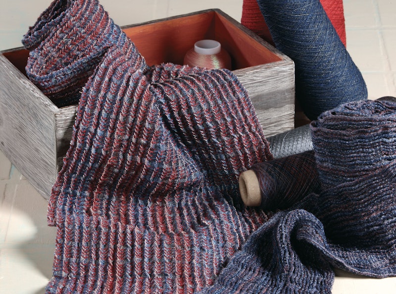 In weaving, tension" is a good word, especially when you are using active or elastic yarns as seen in the project Pleats Galore by Giovanna Imeria (Handwoven Sept/Oct 2010). Photo by Joe Coca