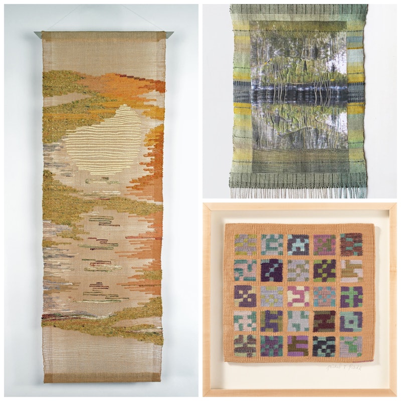 On the left: After Lenore by Rebecca Smith. Top right: Reflection by Cameron Taylor Brown. Bottom right: Birnalese Sonnet, 2019 by Michael Rohde, photos by W. Scott Miles