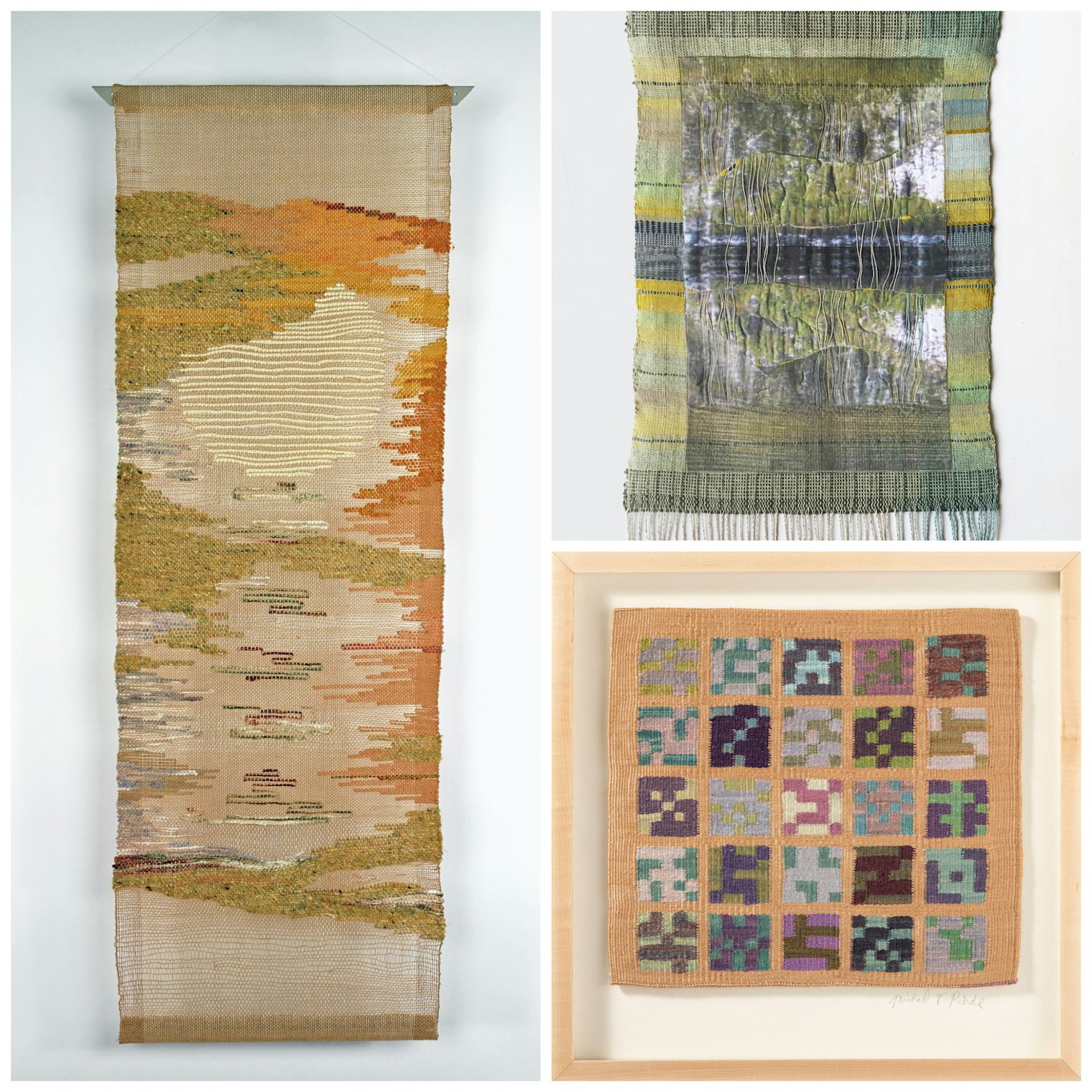 On the left: After Lenore by Rebecca Smith. Top right: Reflection by Cameron Taylor Brown. Bottom right: Birnalese Sonnet, 2019 by Michael Rohde, photos by W. Scott Miles