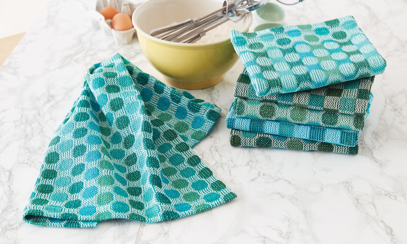 Circles and Checks Towels In Turned Taqueté by Susan Poague. Photo by George Boe