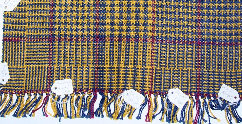 Deb Essen's color-and-weave sampler scarf