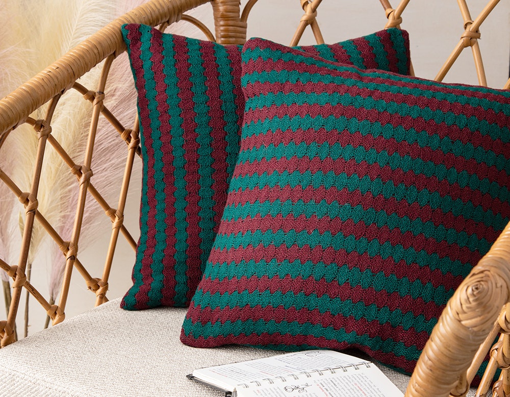 Angela K. Schneider’s Sawtooth Stripe Pillows, from the November/December 2021 issue. Photo by Matt Graves