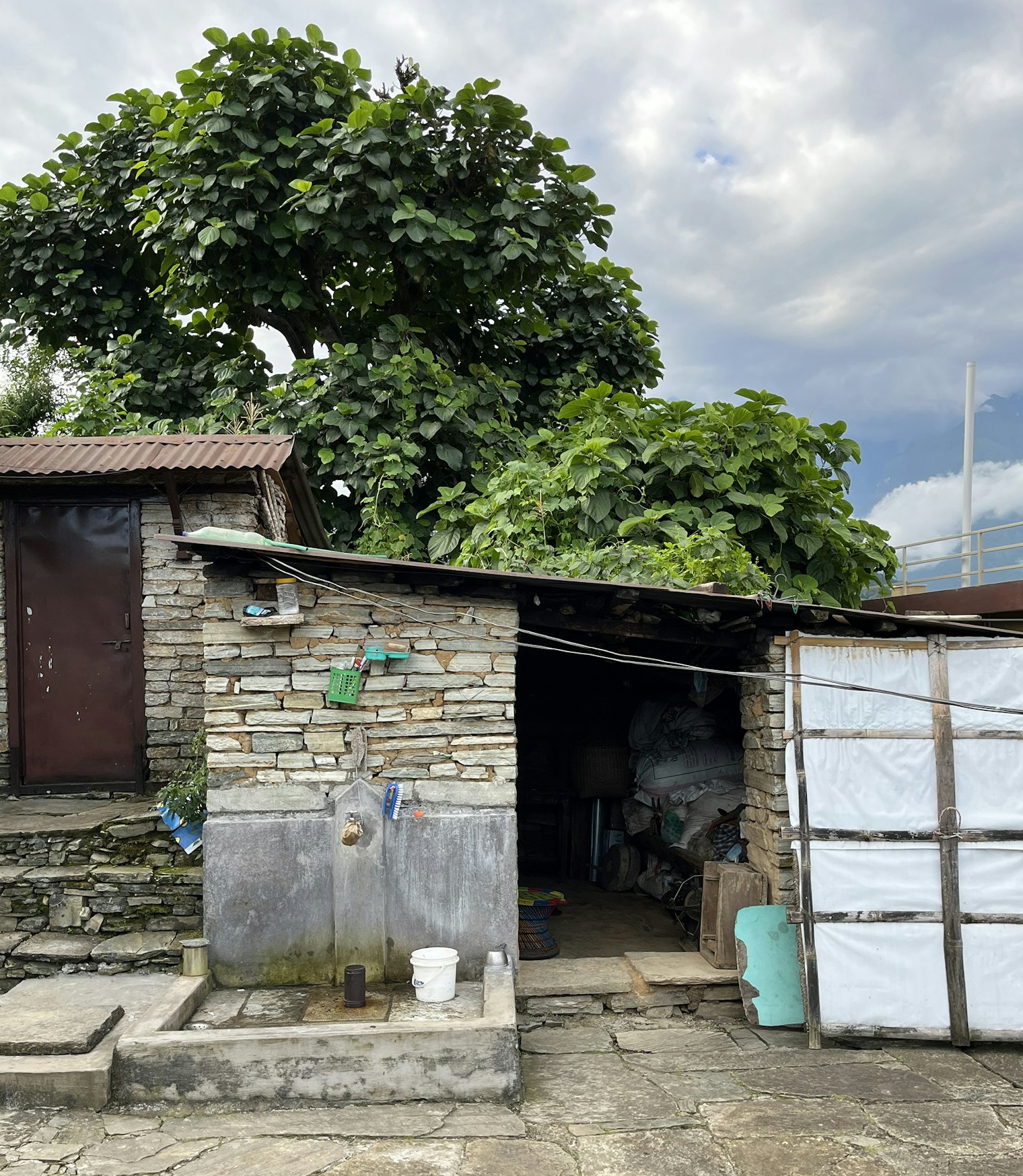 Purnima’s sturdy frame loom sits in her weaving workshop.