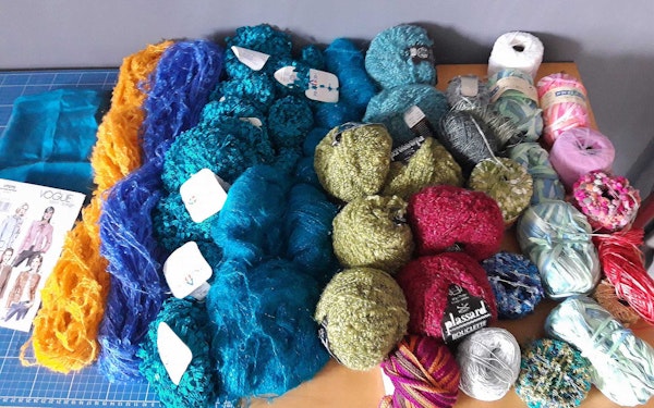 Barbara’s project yarns included many colors and textures.