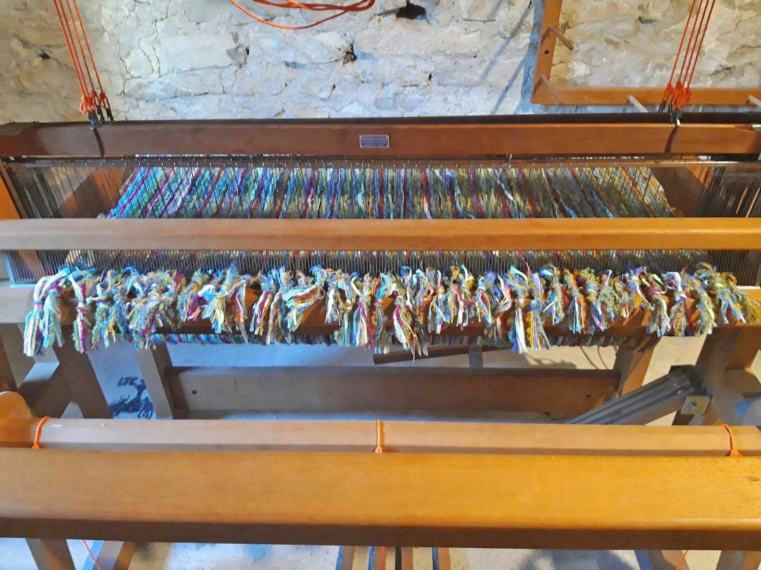 The warp is beamed and ready to tie on.