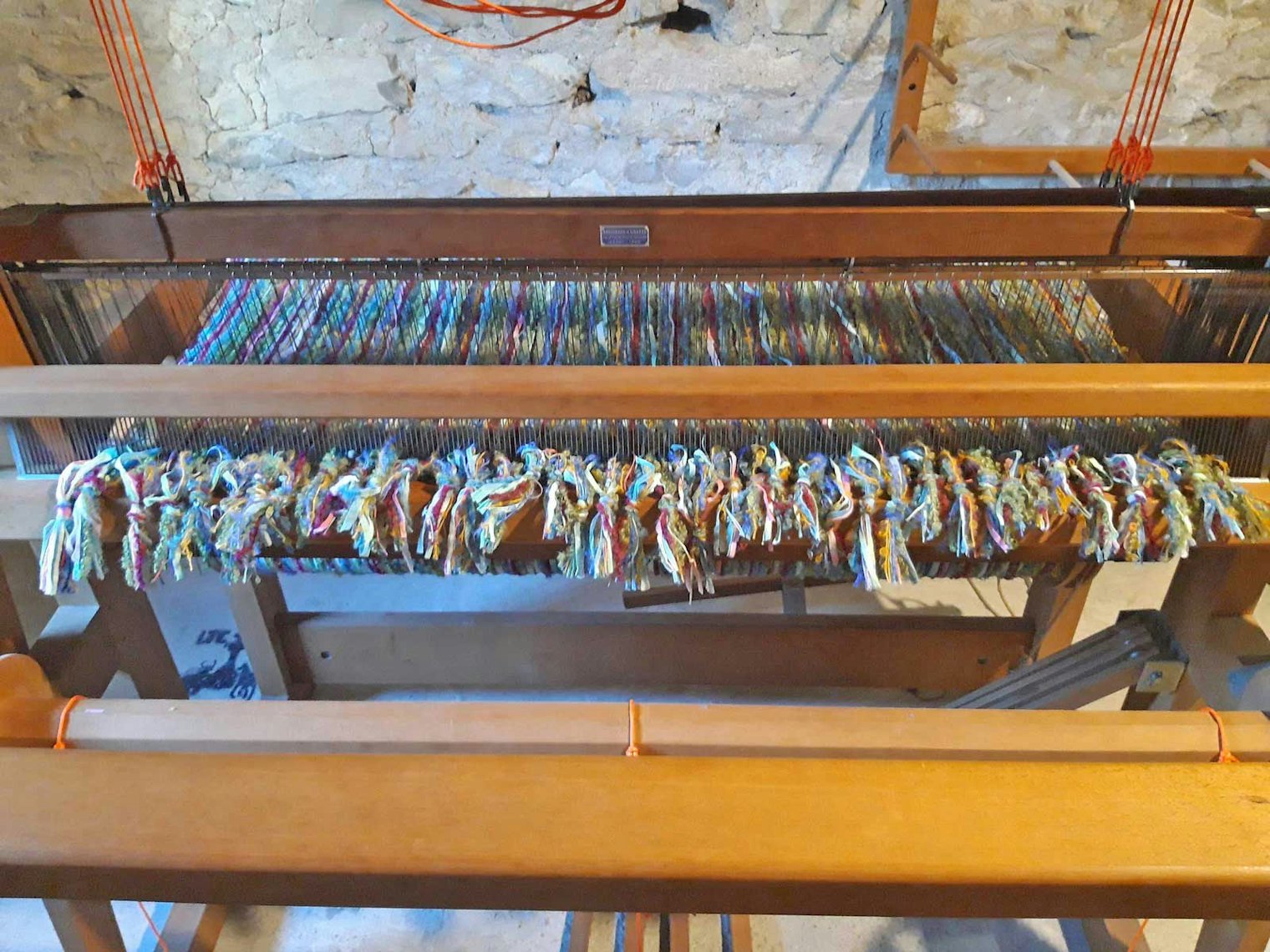 The warp is beamed and ready to tie on.