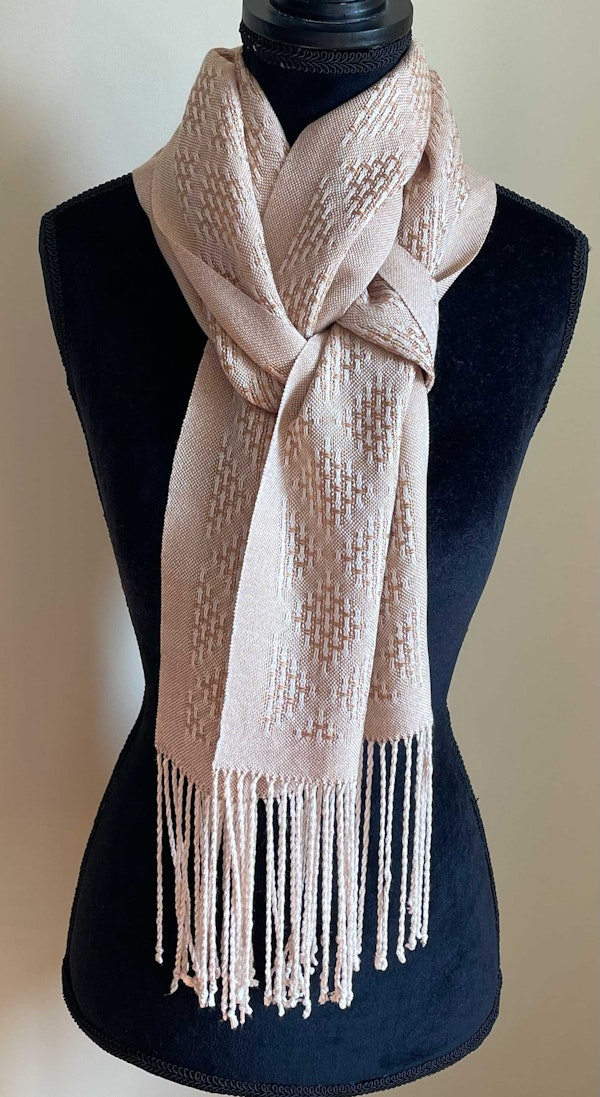 Old Gold: Linda Riley’s version of Sharon Alderman’s Silk Lace Shawl design