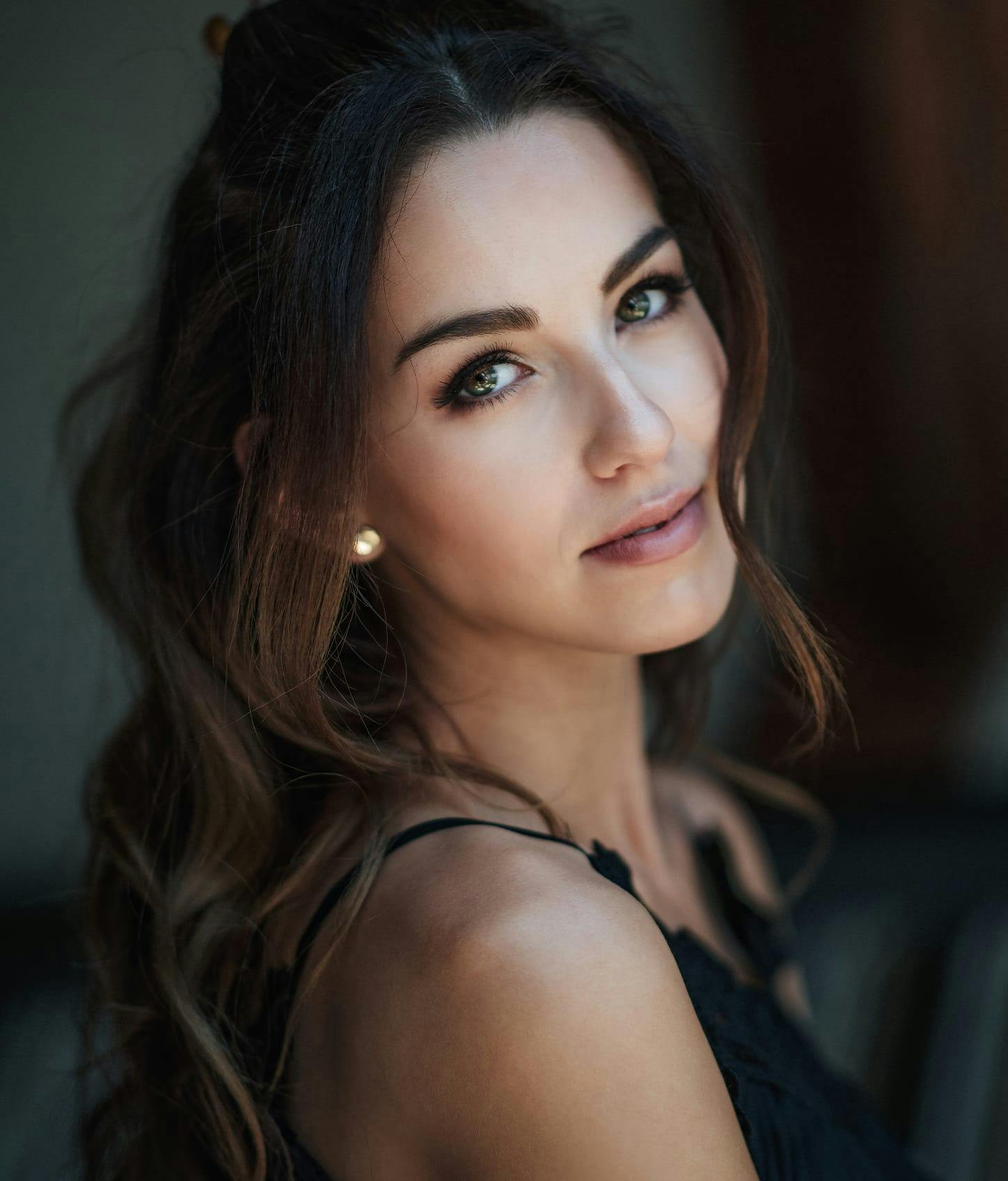 very pretty woman looking at camera