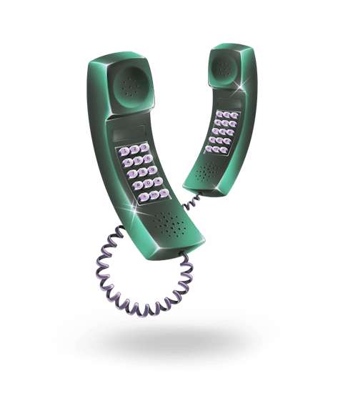 Illustration of two retro wired phones connected to eachother