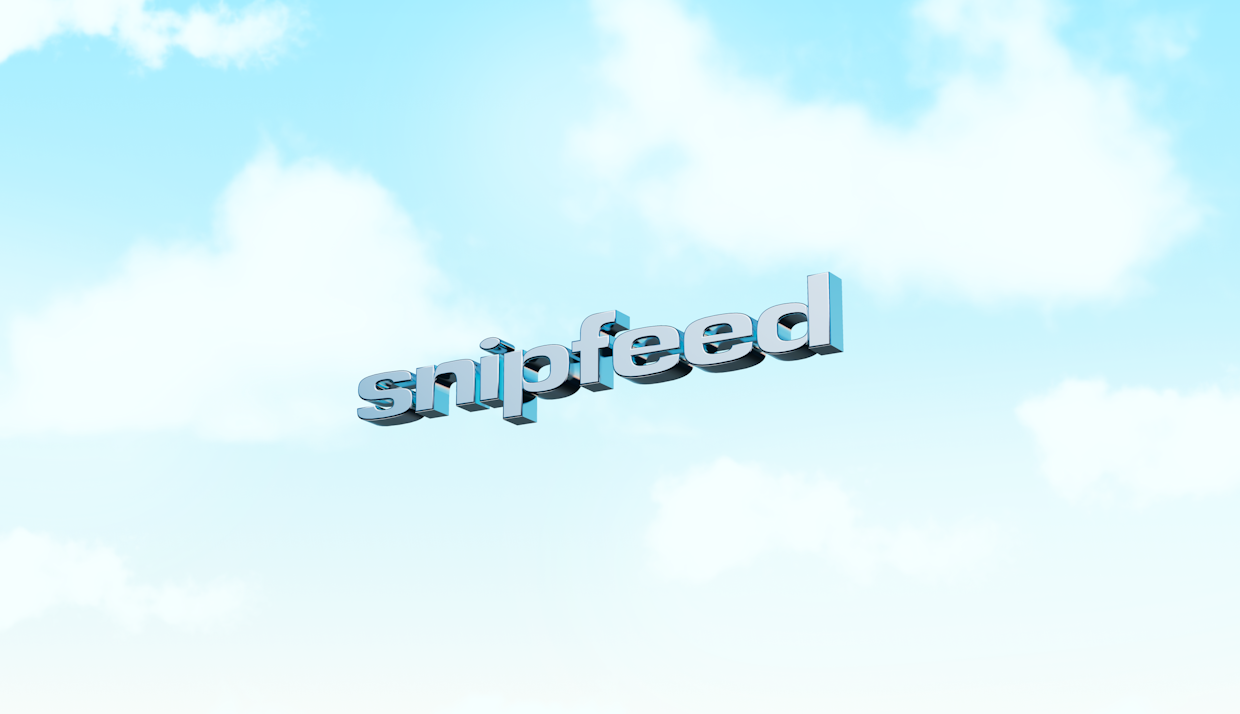 Logo Snipfeed sur fond bleu ciel