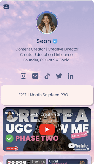 Sean Snipfeed page