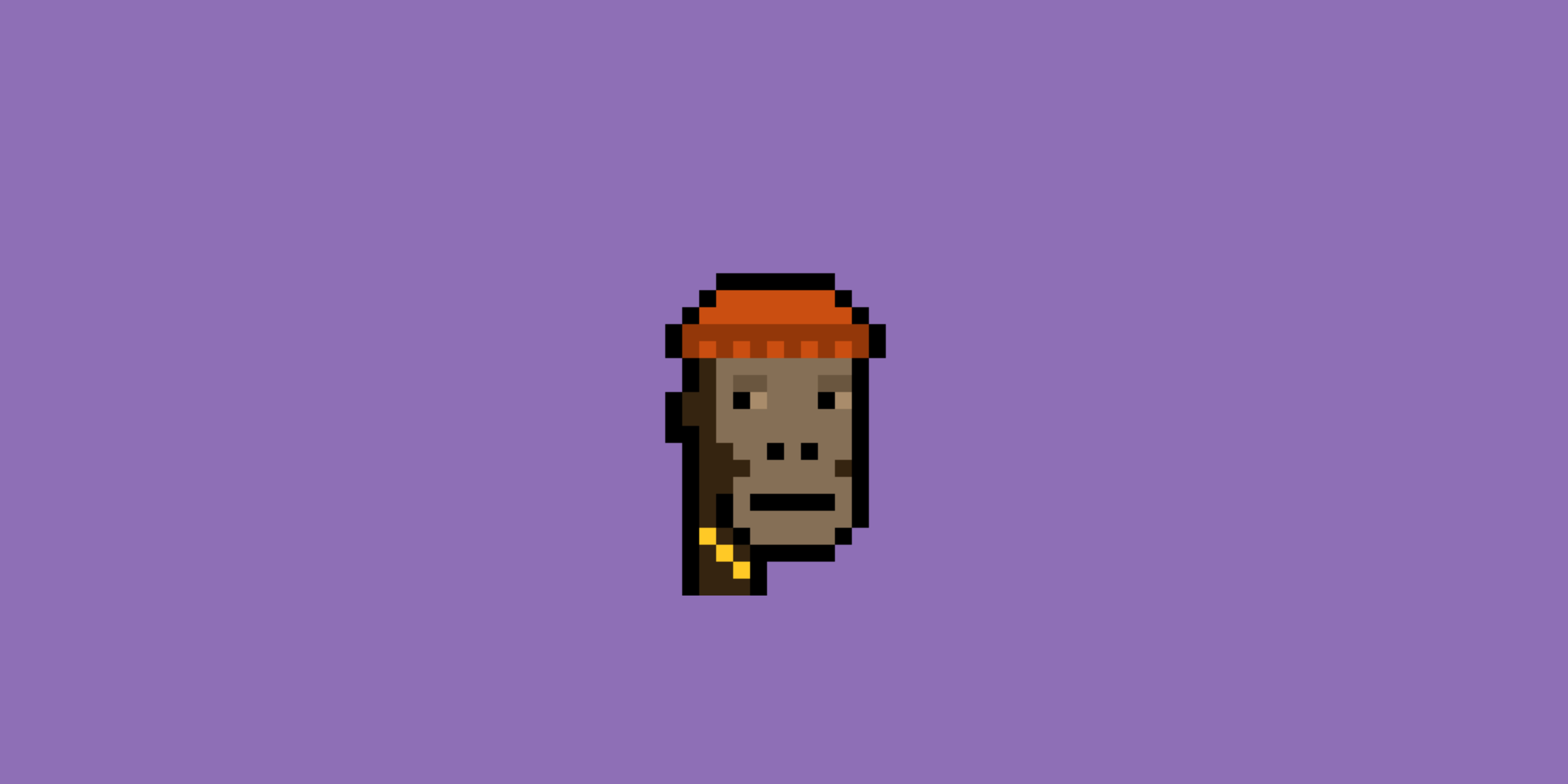 An Ape CryptoPunk with a knitted cap and a gold chain.