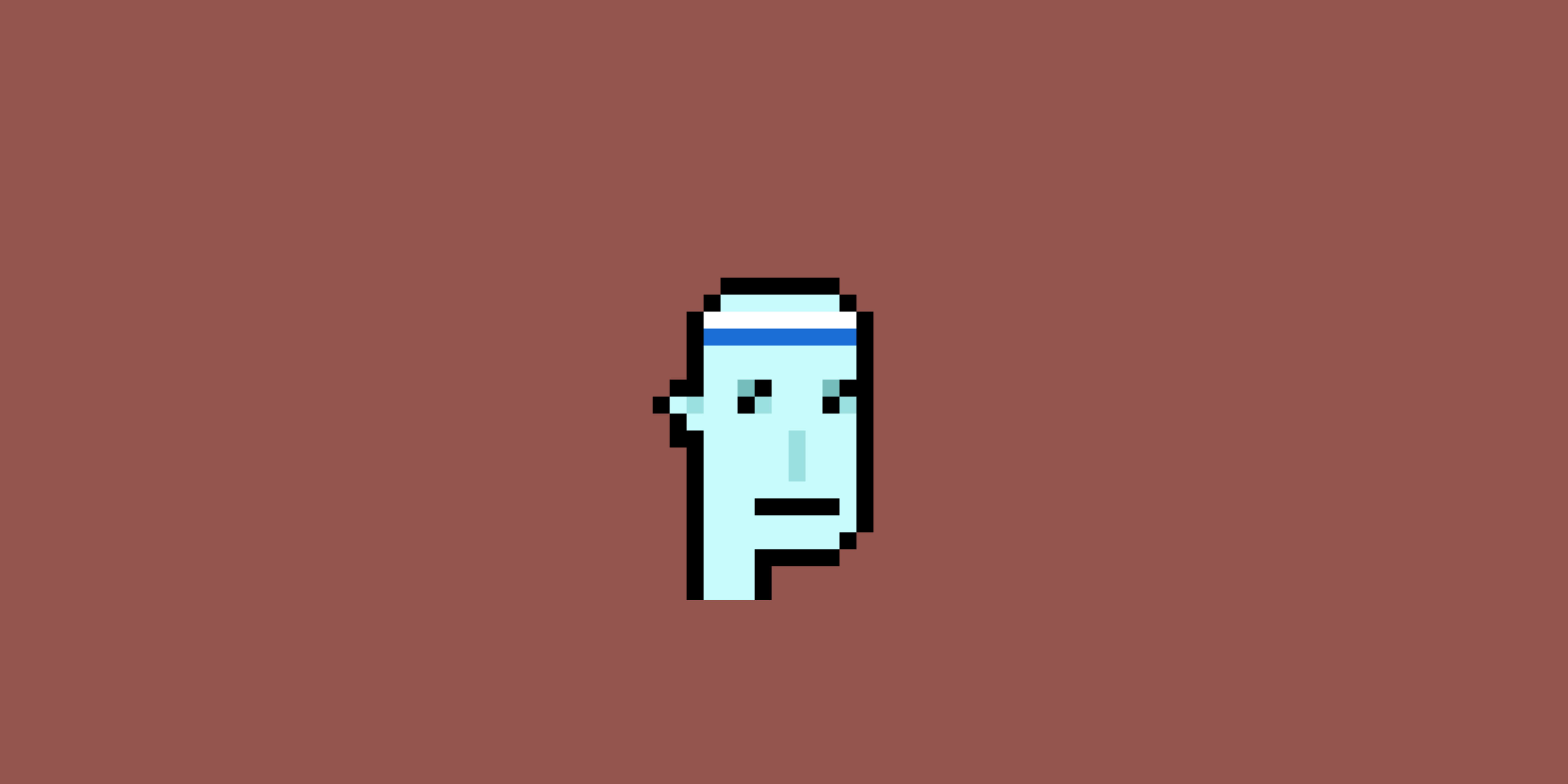 An Alien CryptoPunk with a headband.